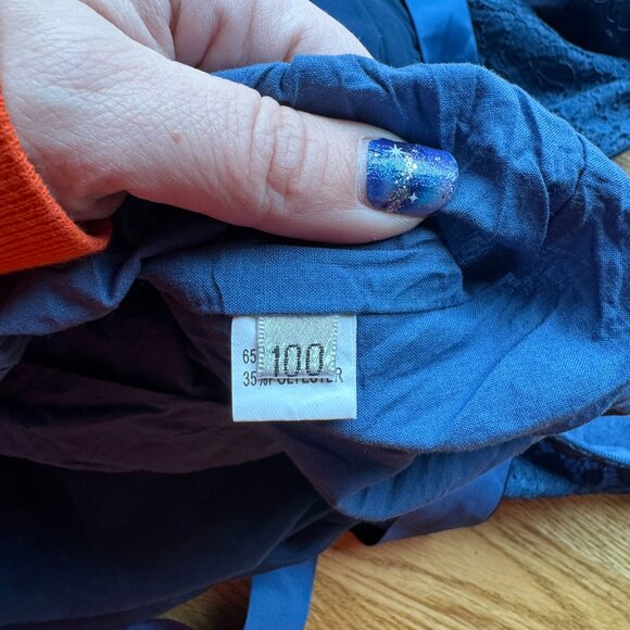 Toddler Blue Lace Flower Girl Dress Size 100 (2T) - Picture 5 of 10